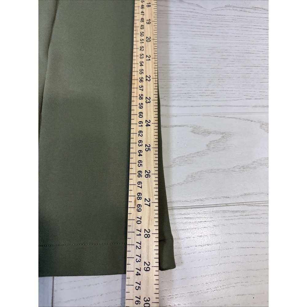 Abercrombie & Fitch Green Trousers Pants Pleated Split Hem Flare-Bottom Size L - Picture 10 of 12